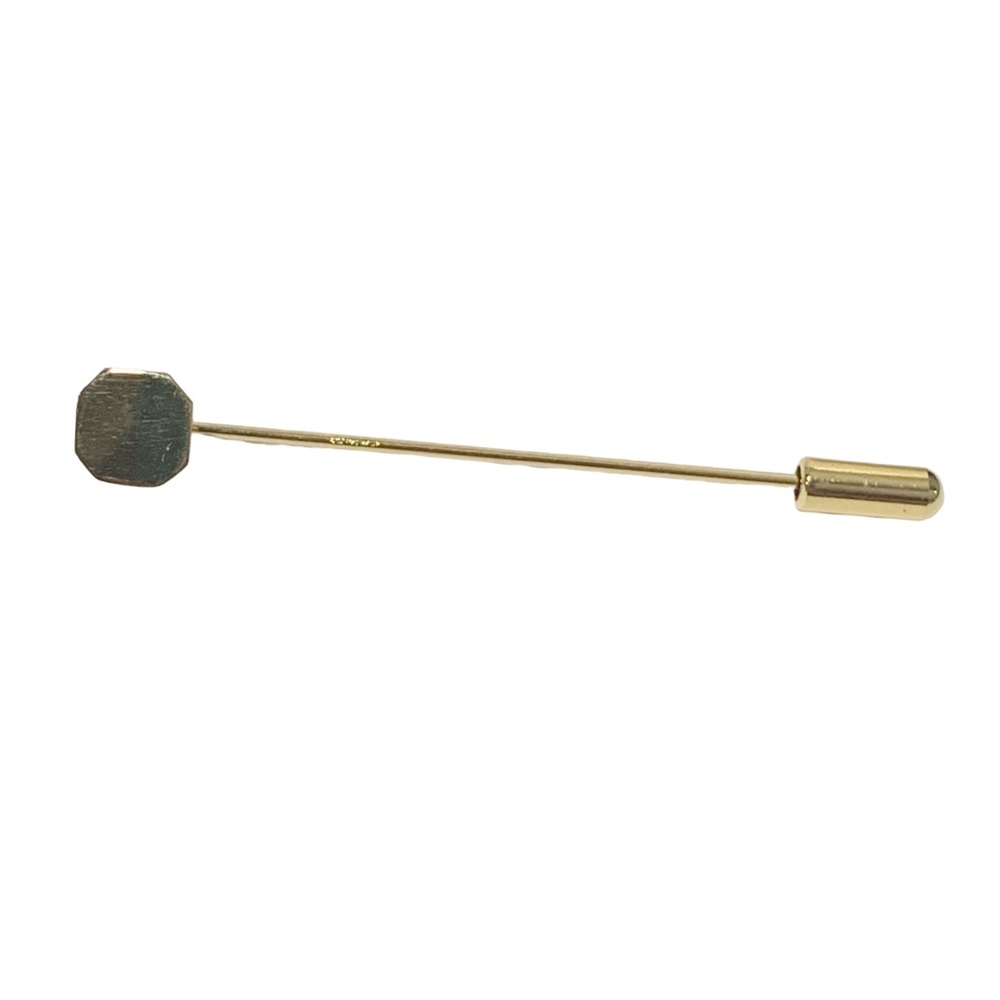 Vintage gold filled flat octagonal minimalist stick pin